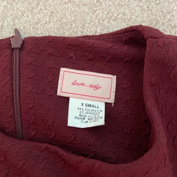 Maroon Work Peplum Dress - Picture 6 of 7